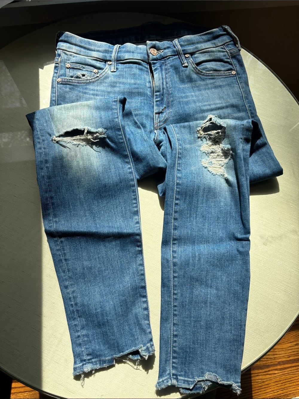 MOTHER The Looker Ankle Chew Jeans in Blue sz 27